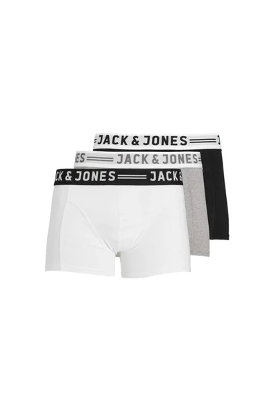 Jack & Jones 12081832-GRI Sense Trunks 3-Pack Noos Erkek Boxer