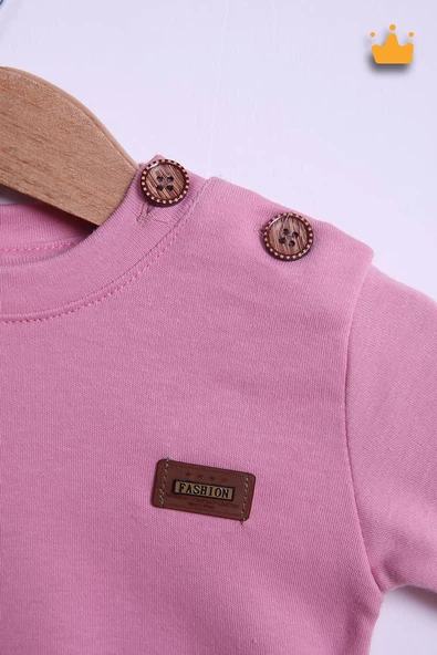 Babyhola %100 Pamuk Düğmeli Sweat Düğmeli Pantolon Takım 236312 - 10