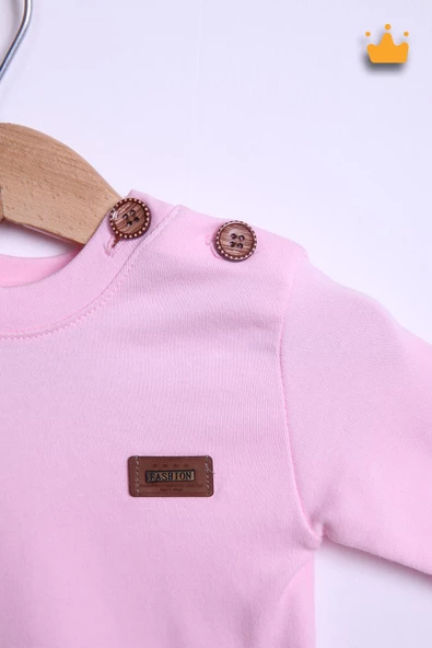 Babyhola %100 Pamuk Düğmeli Sweat Düğmeli Pantolon Takım 236311 - 7