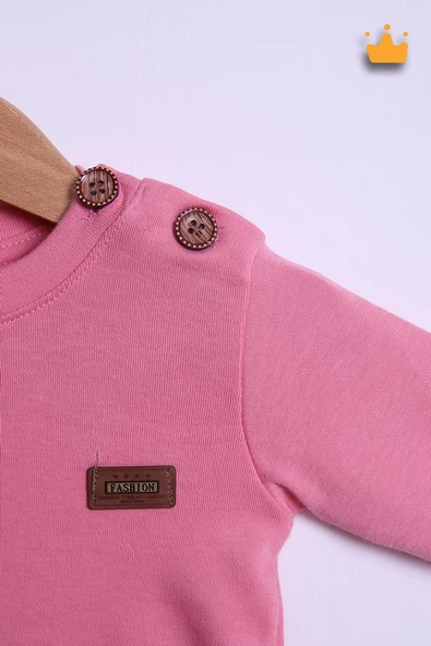 Babyhola %100 Pamuk Düğmeli Sweat Düğmeli Pantolon Takım 236311 - 8