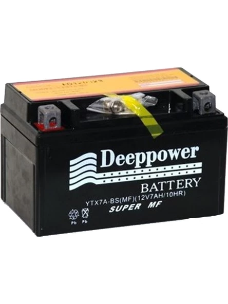 DEEPPOWER 12 V 7 AH MOTOSİKLET AKÜSÜ ( ALÇAK TİP )