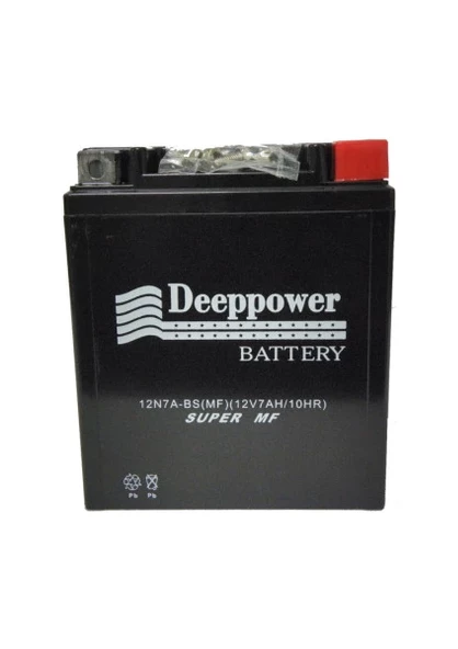 DEEPPOWER 12 V 7 AH MOTOSİKLET AKÜSÜ (DAR TİP)