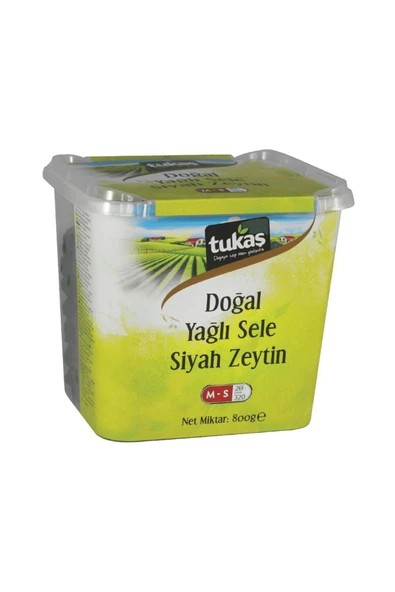 TUKAŞ DOĞAL YAĞLI SELE SİYAH ZEYTİN 800 GR X 12 ADET