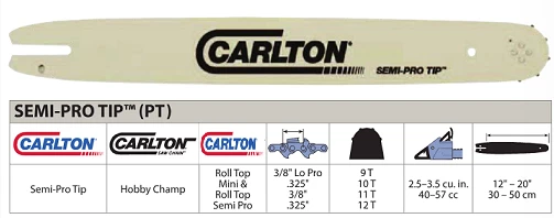 Carlton 3/8-34 Diş Semi Pro Testere Kılavuzu