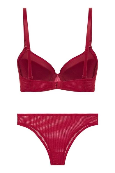 Fitilli Sütyen Takım - Vişne - 2