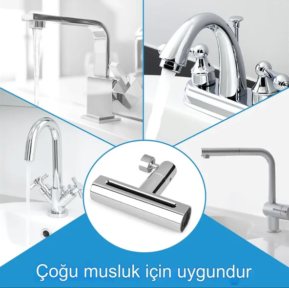 QASUL 360° Akrobat 4 Farklı Modlu Su Tasarruflu Fonksiyonel Krom Akrobat Musluk Batarya Başlığı - 3