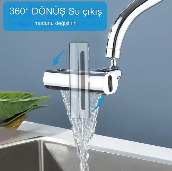 QASUL 360° Akrobat 4 Farklı Modlu Su Tasarruflu Fonksiyonel Krom Akrobat Musluk Batarya Başlığı - 2