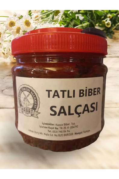 Burdur Hasat 1 kg Ev Yapımı Tatlı Biber Salçası