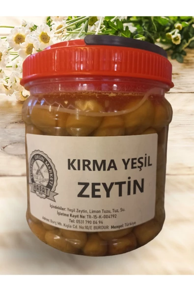 Burdur Hasat 750 gr Köyceğiz Ev Yapımı Yağlı Kırma Yeşil Zeytin (ARALIK 2023 MAHSULÜ)