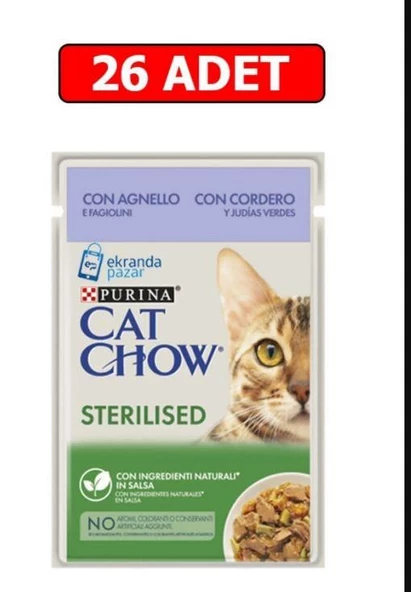 Purina Cat Chow Kuzulu Kısırlaştırılmış Kedi Konserve Maması 85 Gr 26 Adet