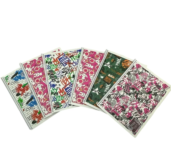 Sırımsı Star 80 Yaprak Spiralli Plastik Desenli Kapak A4 Okul Defteri 6 Adet Kareli - 4