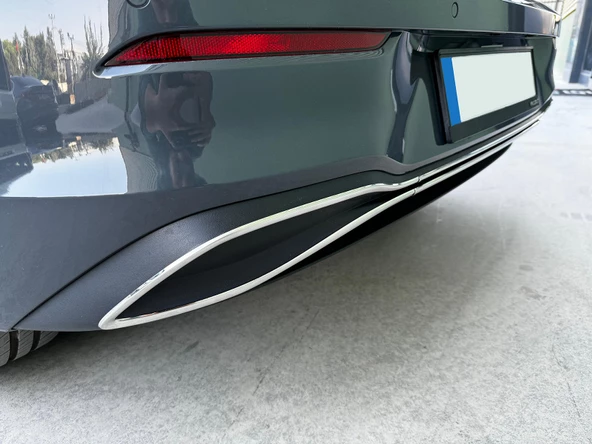 VW Golf 8.5 Krom Egzoz Görünümü Difüzör 4 Prç. 2020 Üzeri - 2