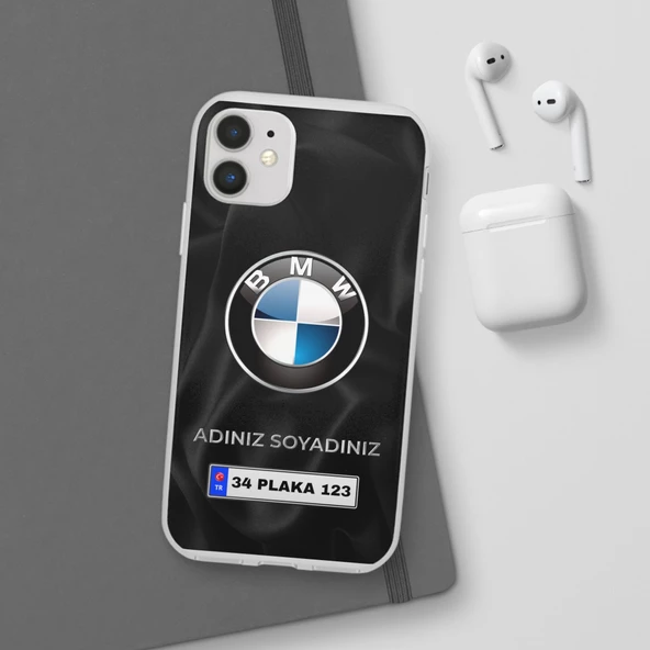 iPhone 11 İçin Kişiye Özel BMW Logolu ve İsim Yazılı Premium Telefon Kılıfı