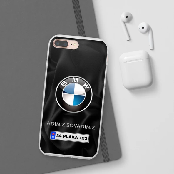 iPhone  8 PLUS İçin Kişiye Özel BMW Logolu ve İsim Yazılı Premium Telefon Kılıfı