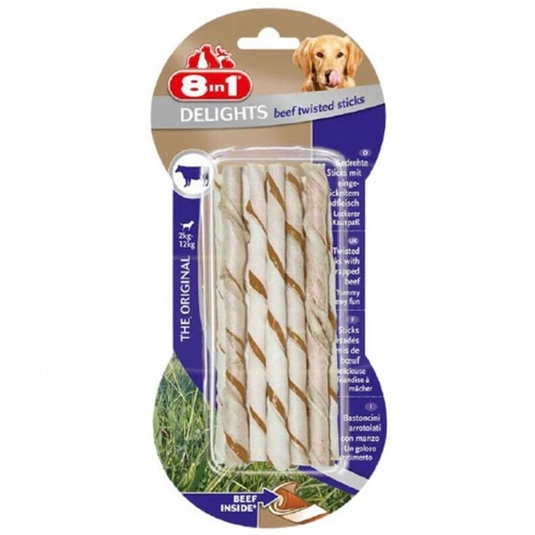 Delights Bones Biftekli Twested Sticks Burgu Çubuğu Köpek Ödülü 55 gr