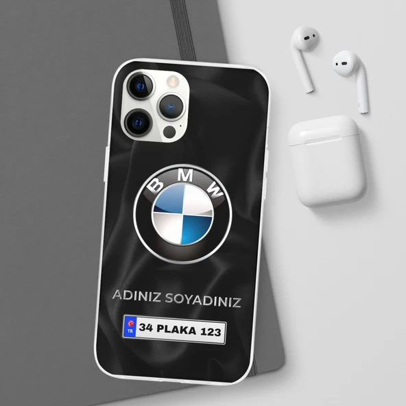 iPhone 12 Pro İçin Kişiye Özel BMW Logolu ve İsim Yazılı Premium Telefon Kılıfı