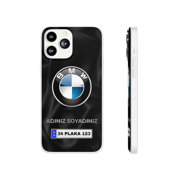 iPhone 13 Pro Max İçin Kişiye Özel BMW Logolu ve İsim Yazılı Premium Telefon Kılıfı - 2