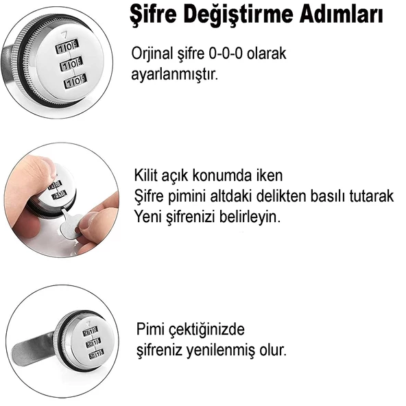 Şifreli Kilit Mobilya Çelik Dolap Soyunma Dolabı Çekmece Kilidi - 2