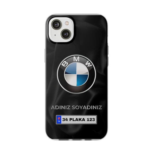 iPhone 14 Plus İçin Kişiye Özel BMW Logolu ve İsim Yazılı Premium Telefon Kılıfı - 3