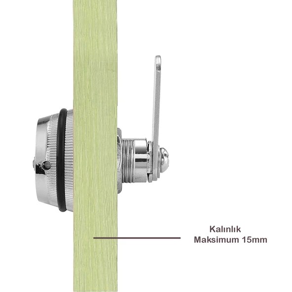 Aletçantam Şifreli Dolap Çekmece Kilidi - Kapak kalınlığı maksimum 15mm - 3