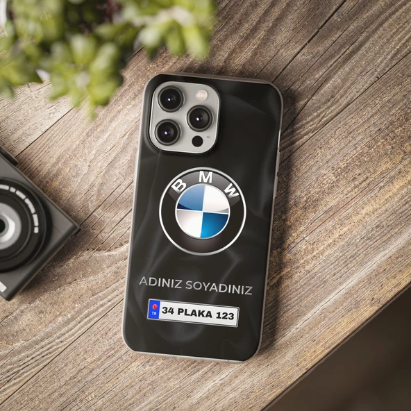 iPhone 14 Pro Max İçin Kişiye Özel BMW Logolu ve İsim Yazılı Premium Telefon Kılıfı - 2