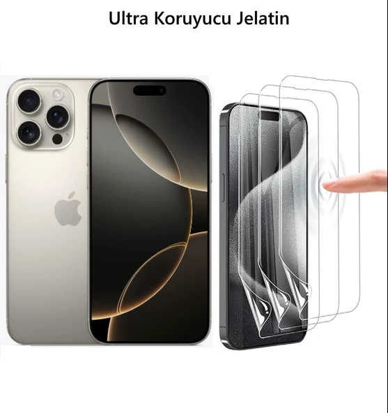 İphone 16 Pro Max Uyumlu Ön Body Ultra Ekran Koruyucu Şeffaf  Nano Jelatin
