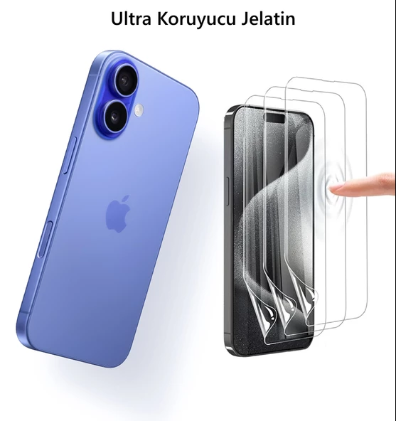 İphone 16 Plus Uyumlu Ön Body Ultra Ekran Koruyucu Şeffaf  Nano Jelatin