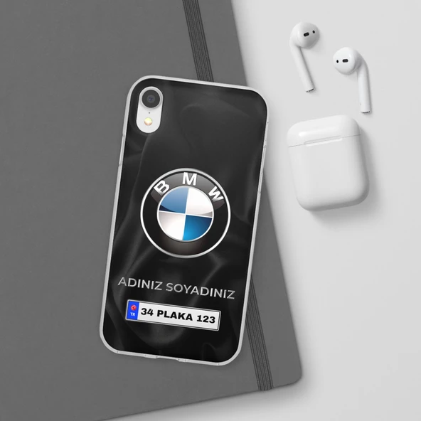 iPhone XR İçin Kişiye Özel BMW Logolu ve İsim Yazılı Premium Telefon Kılıfı