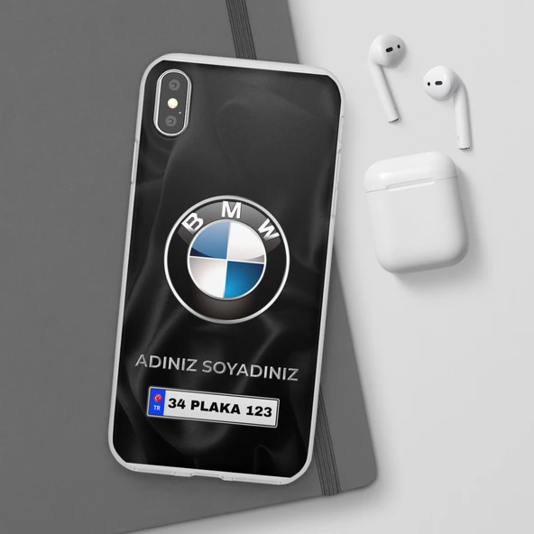 iPhone Tüm Modeller İçin Kişiye Özel BMW Logolu ve İsim Yazılı Premium Telefon Kılıf - 9