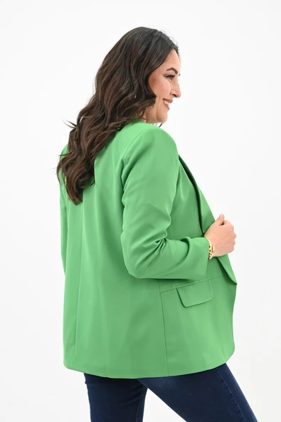 Kadın Büyük Beden Yalancı Cep Detaylı Ceket 0106-23 - 10