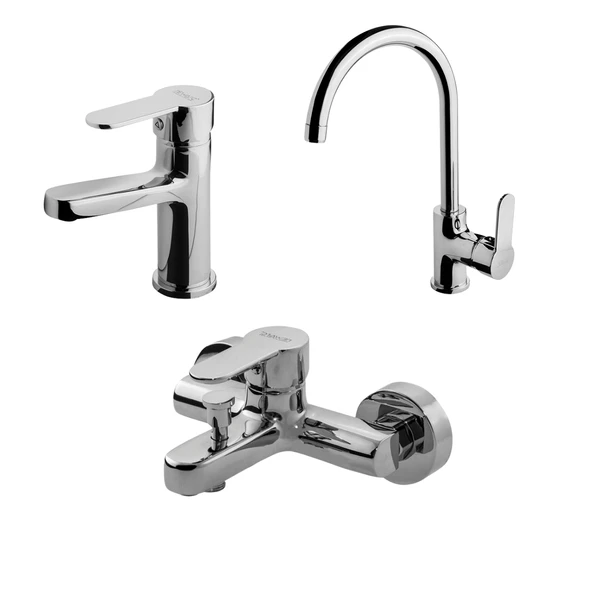 Newarc Domino Lavabo,Banyo,Evye Batarya Set