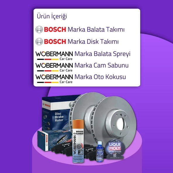 Wöbermann + Bosch Renault Focus 2 II Ön Arka Fren Diski Ve Ön Arka Balata Seti - 2