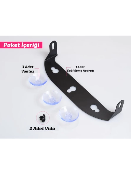 Polis Çakar Lamba Cam Içi Vantuzlu 12 Led Kırmızı Mavi Beyaz Çakmaklık Girişli Polis Lamba - 4