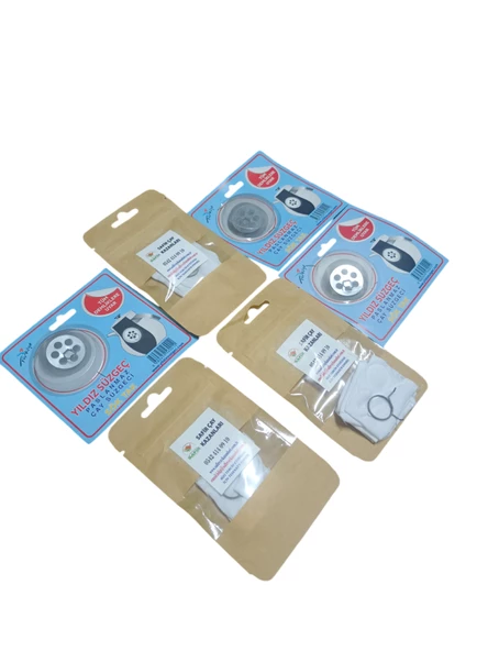 Safir Musluk Bezi ve Yıldız Demlik Süzgeci Üçlü set kampanya 3 paket beşli Musluk Bezi ve 3 paket Demlik Süzgeci - 4