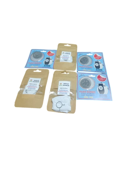 Safir Musluk Bezi ve Yıldız Demlik Süzgeci Üçlü set kampanya 3 paket beşli Musluk Bezi ve 3 paket Demlik Süzgeci - 6