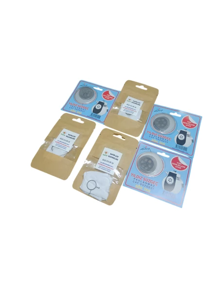 Safir Musluk Bezi ve Yıldız Demlik Süzgeci Üçlü set kampanya 3 paket beşli Musluk Bezi ve 3 paket Demlik Süzgeci - 3