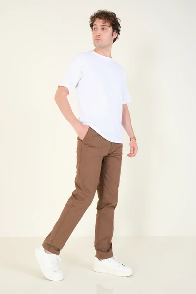 Erkek Yan Cep Pantolon Kahverengi