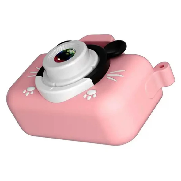 MİNİ DİJİTAL FOTOĞRAF MAKİNESİ KILIFI FİGÜRLÜ PEMBE KILIF - Resim 5