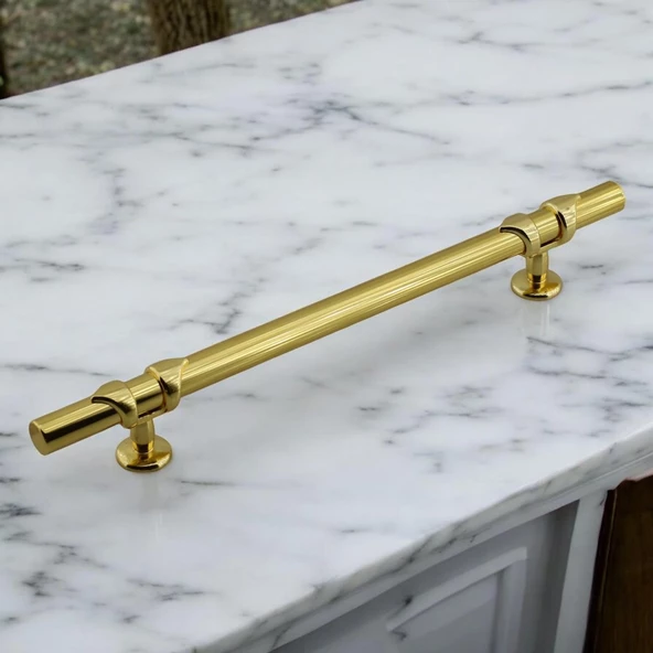 Maça Gold Metal Kulp 128 mm -12.8 cm Mobilya Çekmece Mutfak Dolabı Dolap Kulpları Kulbu Kulpu Altın - Resim 5