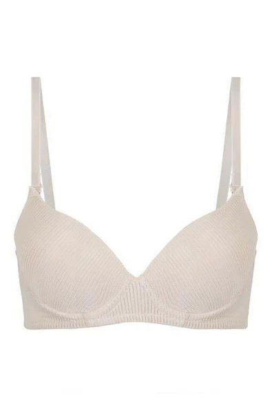 Fitilli Destekli Sütyen - Ten - 4