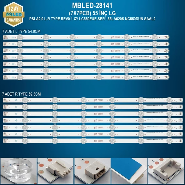 MBLED (7X7PCB) 55 İnç Lg PSLA2.0 L-R Type Rev0.1 XY LC550EUE-SER1 55LA620S NC550DUN SAAL2