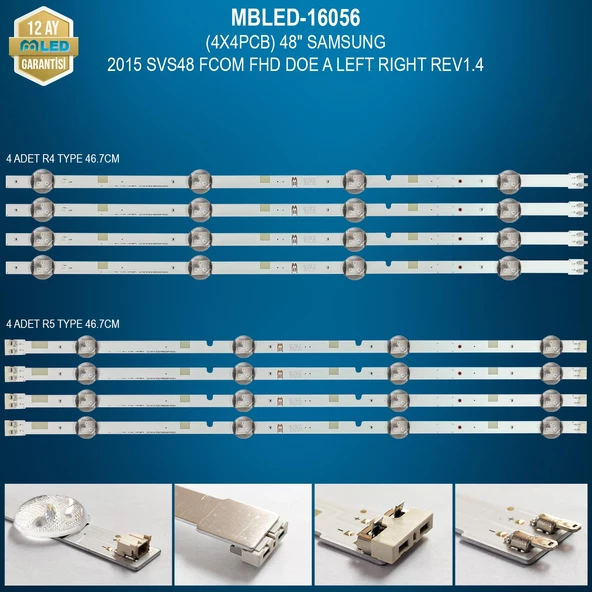 MBLED (4X4PCB) 48 İnç Samsung 2015 Svs48 Fcom Fhd Doe R4 Left R5 Right Rev1.4 V5Dn Ue48J5270Ssxtk