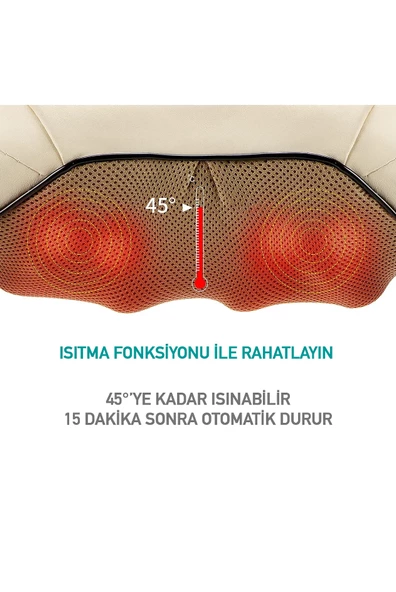 Ovmalı ve Isıtmalı Boyun Masaj Aleti Boyun Sırt Bel Masaj Aleti Araba Ofis Ev Masaj Aleti - 4