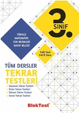 3.SINIF BLOKTEST TÜM DERSLER TEKRAR TESTLERİ