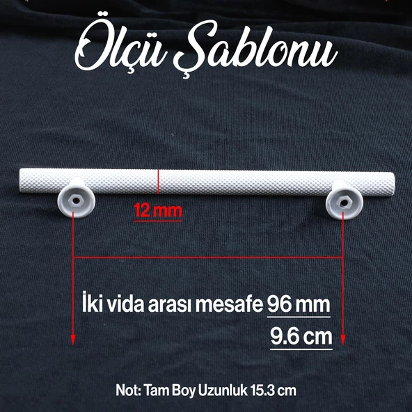 Doruk Beyaz Metal Kulp 96 mm-9.6 cm Mobilya Çekmece Mutfak Dolabı Dolap Kulpları Kulbu Kulpu Beyaz - Resim 2