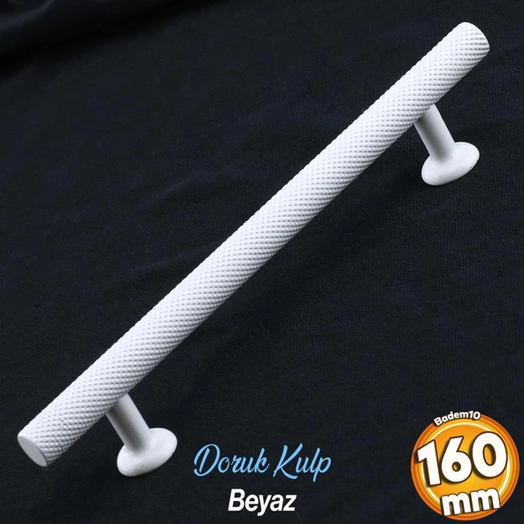 Doruk Beyaz Metal Kulp 160 mm - 16 cm Mobilya Çekmece Mutfak Dolabı Dolap Kulpları Kulbu Kulpu Beyaz