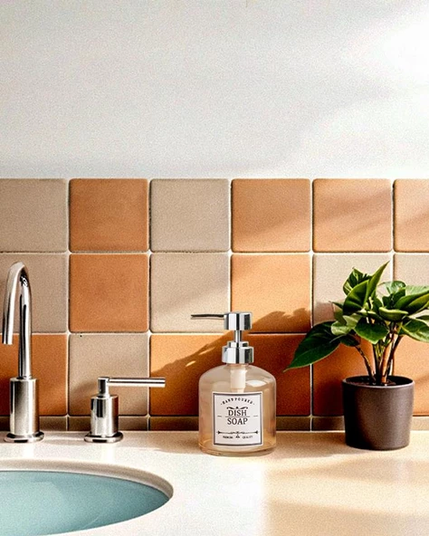 Cam Sıvı Sabunluk - Banyo Mutfak Sabunluğu - Retro Series - 400 ML - 8