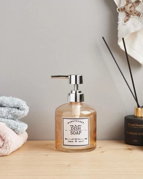 Cam Sıvı Sabunluk - Banyo Mutfak Sabunluğu - Retro Series - 400 ML - 9
