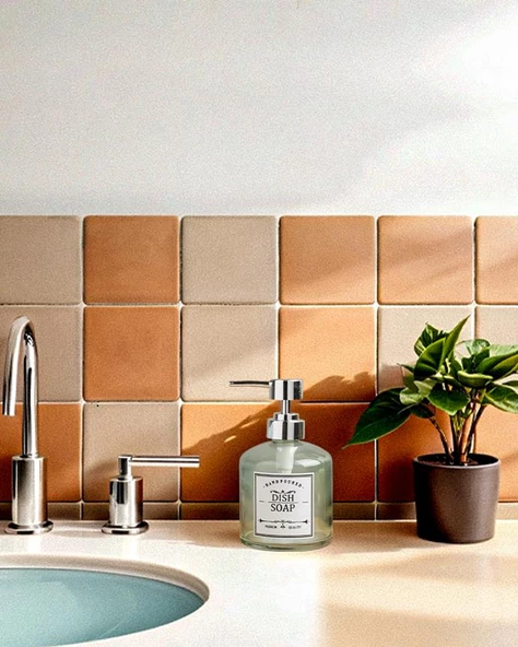 Cam Sıvı Sabunluk - Banyo Mutfak Sabunluğu - Retro Series - 400 ML - 11