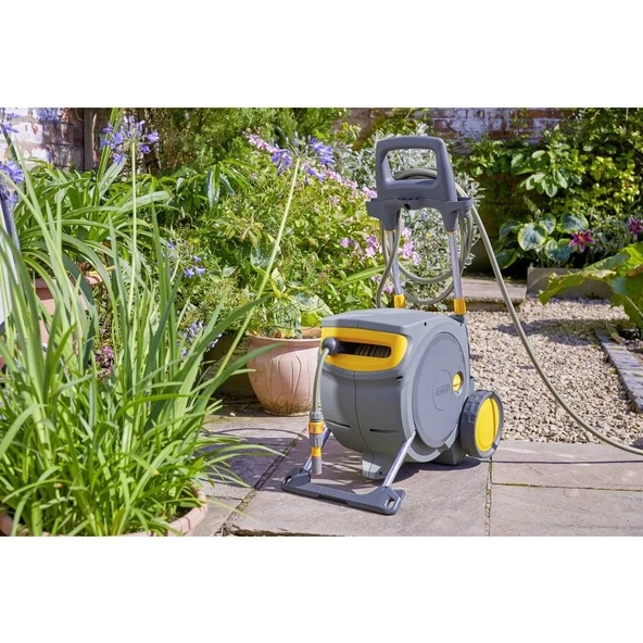 Hozelock 100488H Tekerlekli 35 M Hortumlu Otomatik Geri Sarmalı Hortum Toplama Makara Seti - 5